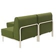 OVIALA - Salon de jardin bas modulable uni 2 places vert kaki - Patio - vignette
