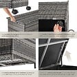 TECTAKE - Boîte de rangement Kuusamo, en rotin, avec structure en aluminium et roulettes gris - vignette