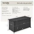 TECTAKE - Boîte de rangement Kuusamo, en rotin, avec structure en aluminium et roulettes noir - vignette