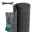 VOUNOT - Clôture en canisse PVC 160x500cm Anthracite - vignette