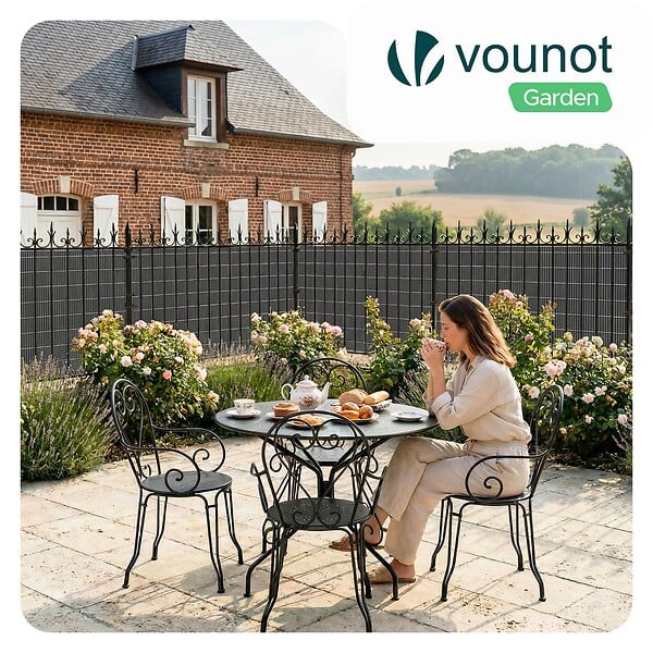VOUNOT - Clôture en canisse PVC 160x500cm Anthracite - large