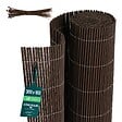 VOUNOT - Clôture en canisse PVC 160x300cm imitation osier marron - vignette