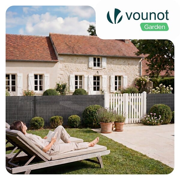 VOUNOT - Clôture en canisse PVC 100x300cm Anthracite - large