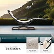 TECTAKE - Chaise longue jardin ergonomique basculante beige en textilène coussin amovible accoudoirs rembourrés acier 77x170x83cm 120kg - vignette