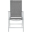 TECTAKE - Chaises de jardin pliantes avec dossier réglable, en tissu maillé argent - vignette
