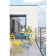 HESPERIDE - Chaise de jardin pliante "Greensboro" moutarde en acier traité époxy - vignette