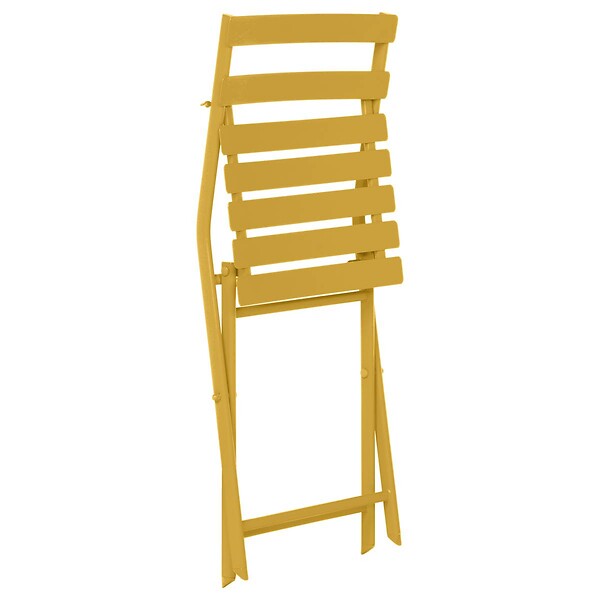 HESPERIDE - Chaise de jardin pliante "Greensboro" moutarde en acier traité époxy - large