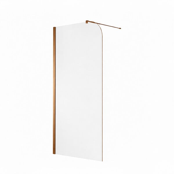 OTITEC - Paroi de douche italienne Clear - 120 x 195 cm - Cuivre brossé - GAUCHE - LUCIA - large