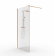 OTITEC - Paroi de douche italienne flûtée - 120 x 195 cm - Cuivre brossé - LINEA - vignette