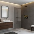 OTITEC - Paroi de douche italienne flûtée - 100 x 195 cm - Noir - LINEA - vignette