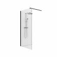 OTITEC - Paroi de douche italienne flûtée - 100 x 195 cm - Noir - LINEA - vignette