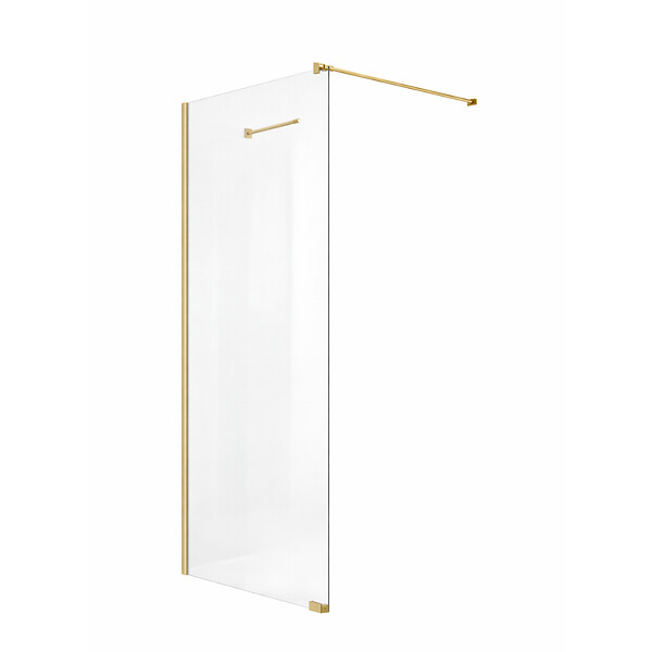 OTITEC - Paroi de douche italienne Clear - 120 x 195 cm - Or brossé - LINEA - large