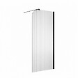 OTITEC - Paroi de douche italienne flûtée - 110 x 195 cm - Noir - Droite - LUCIA - vignette