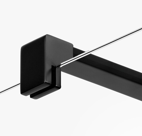 OTITEC - Paroi de douche italienne flûtée - 110 x 195 cm - Noir - Droite - LUCIA - large