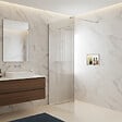 OTITEC - Paroi de douche italienne flûtée - 100 x 195 cm - Chrome - LINEA - vignette