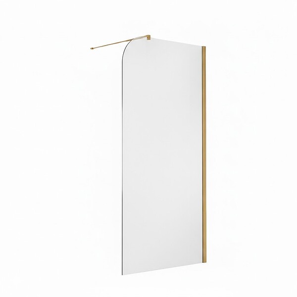 OTITEC - Paroi de douche italienne Clear - 110 x 195 cm - Or brossé - Droite - LUCIA - large