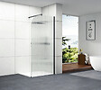 OTITEC - Paroi de douche italienne flûtée - 100 x 195 cm - Noir - Droite - LUCIA - vignette