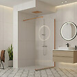 OTITEC - Paroi de douche italienne flûtée - 120 x 195 cm - Cuivre brossé - Droite - LUCIA - vignette