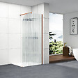 OTITEC - Paroi de douche italienne flûtée - 120 x 195 cm - Cuivre brossé - Droite - LUCIA - vignette