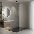 OTITEC - Paroi de douche italienne flûtée - 110 x 195 cm - Cuivre brossé - Droite - LUCIA - vignette
