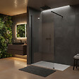 OTITEC - Paroi de douche italienne Clear - 110 x 195 cm - Noir - LINEA - vignette