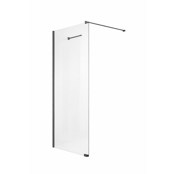 OTITEC - Paroi de douche italienne Clear - 110 x 195 cm - Noir - LINEA - large