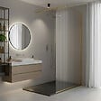 OTITEC - Paroi de douche italienne flûtée - 110 x 195 cm - Or brossé - Droite - LUCIA - vignette