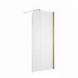 OTITEC - Paroi de douche italienne flûtée - 110 x 195 cm - Or brossé - Droite - LUCIA - vignette