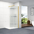 OTITEC - Paroi de douche italienne flûtée - 110 x 195 cm - Or brossé - Droite - LUCIA - vignette