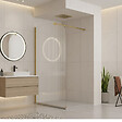 OTITEC - Paroi de douche italienne flûtée - 110 x 195 cm - Or brossé - Gauche - LUCIA - vignette