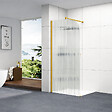 OTITEC - Paroi de douche italienne flûtée - 110 x 195 cm - Or brossé - Gauche - LUCIA - vignette