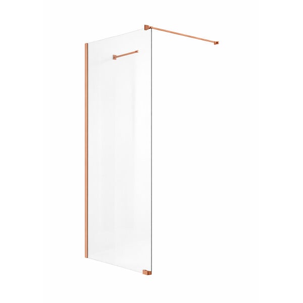 OTITEC - Paroi de douche italienne Clear - 110 x 195 cm - Cuivre brossé - LINEA - large