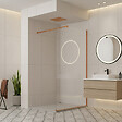 OTITEC - Paroi de douche italienne Clear - 120 x 195 cm - Cuivre brossé - Droite - LUCIA - vignette