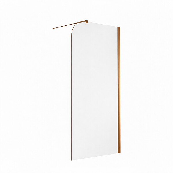 OTITEC - Paroi de douche italienne Clear - 120 x 195 cm - Cuivre brossé - Droite - LUCIA - large