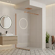 OTITEC - Paroi de douche italienne Clear - 100 x 195 cm - Cuivre brossé - GAUCHE - LUCIA - vignette