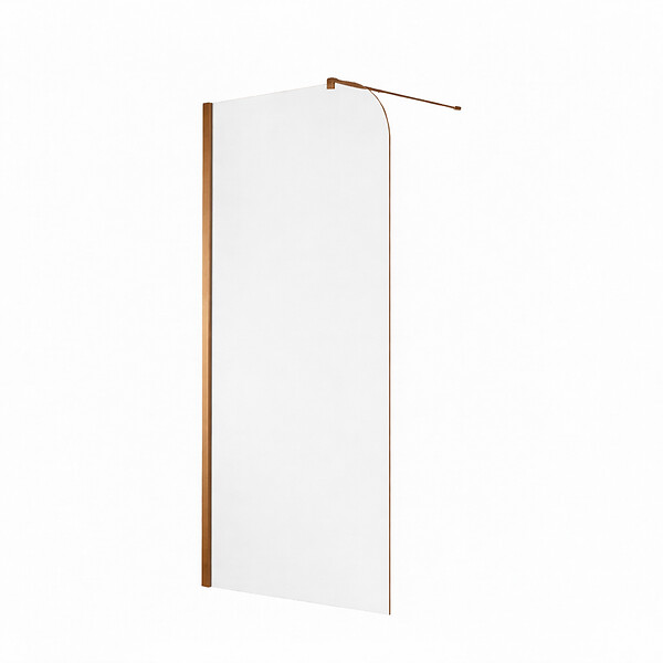 OTITEC - Paroi de douche italienne Clear - 100 x 195 cm - Cuivre brossé - GAUCHE - LUCIA - large