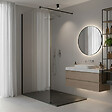 OTITEC - Paroi de douche italienne Clear - 100 x 195 cm - Noir - GAUCHE - LUCIA - vignette