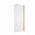 OTITEC - Paroi de douche italienne flûtée - 100 x 195 cm - Or brossé - Droite - LUCIA - vignette