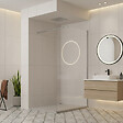 OTITEC - Paroi de douche italienne Clear - 120 x 195 cm - Chrome - Droite - LUCIA - vignette
