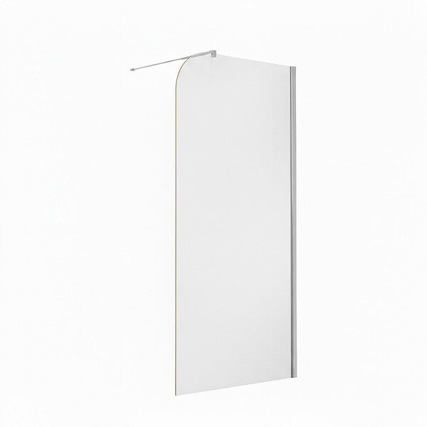 OTITEC - Paroi de douche italienne Clear - 120 x 195 cm - Chrome - Droite - LUCIA - large