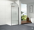OTITEC - Paroi de douche italienne flûtée - 110 x 195 cm - Noir - SIENA - vignette