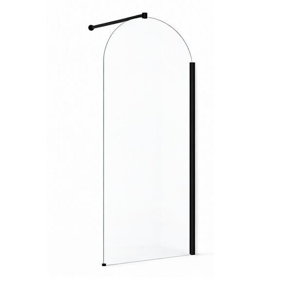 OTITEC - Paroi de douche italienne flûtée - 110 x 195 cm - Noir - SIENA - large