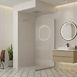 OTITEC - Paroi de douche italienne flûtée - 110 x 195 cm - Chrome - Droite - LUCIA - vignette