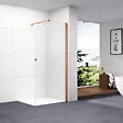 OTITEC - Paroi de douche italienne Clear - 110 x 195 cm - Cuivre brossé - Droite - LUCIA - vignette