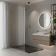 OTITEC - Paroi de douche italienne Clear - 120 x 195 cm - Or brossé - GAUCHE - LUCIA - vignette