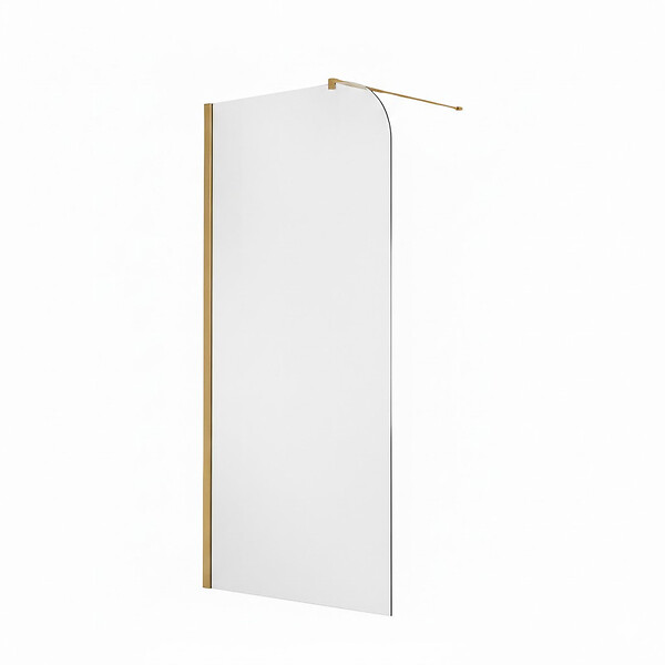 OTITEC - Paroi de douche italienne Clear - 120 x 195 cm - Or brossé - GAUCHE - LUCIA - large