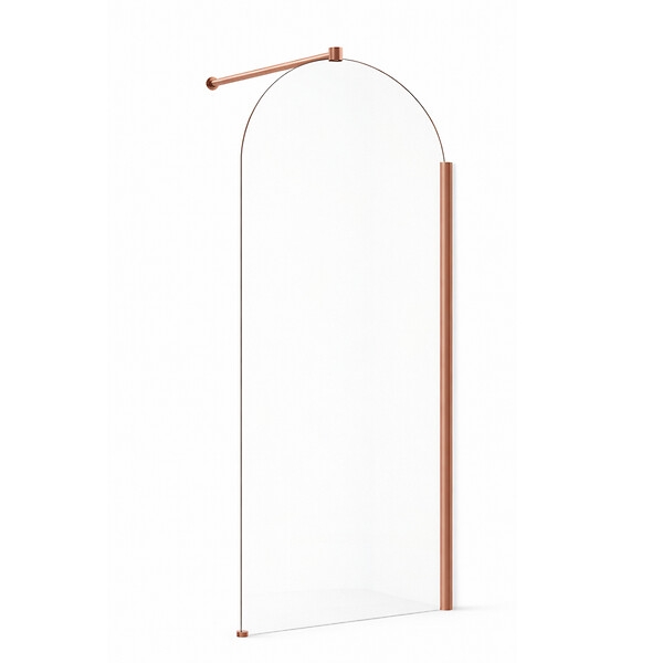 OTITEC - Paroi de douche italienne Clear - 110 x 195 cm - Cuivre brossé - SIENA - large