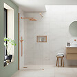 OTITEC - Paroi de douche italienne Clear - 120 x 195 cm - Cuivre brossé - LINEA - vignette