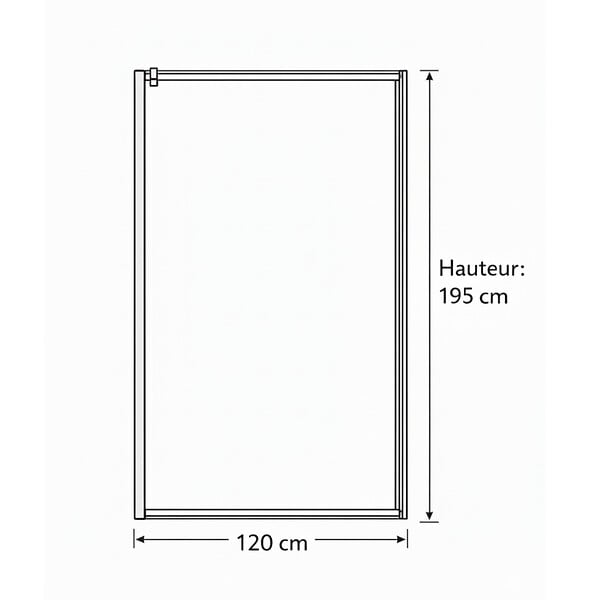 OTITEC - Paroi de douche italienne Clear - 120 x 195 cm - Cuivre brossé - LINEA - large