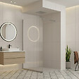 OTITEC - Paroi de douche italienne flûtée - 100 x 195 cm - Chrome - Gauche - LUCIA - vignette
